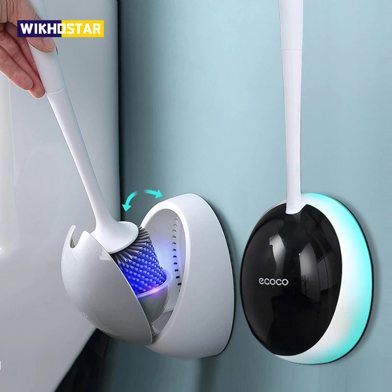 Home Bathroom Cleaning Kit - WIKHOSTAR-cepillo de silicona TPR para inodoro,