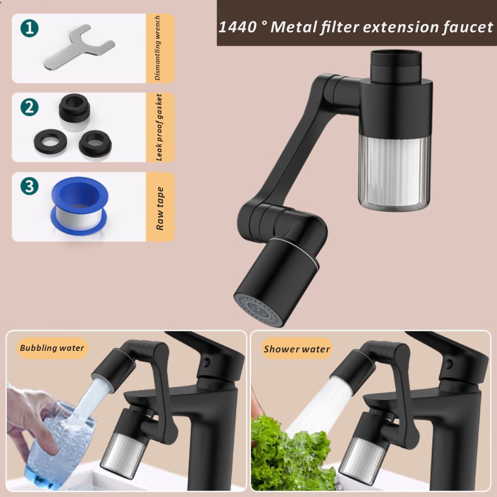 Home Bathroom Faucets - Nuevo Negro 1440 ° Giratorio con