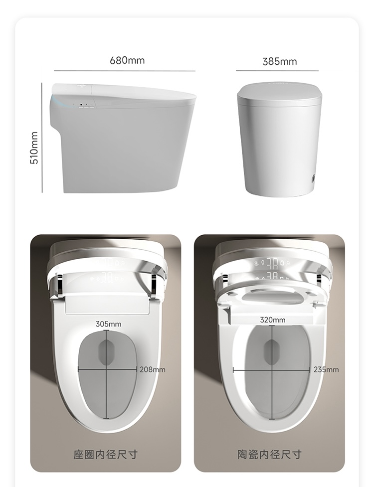 Home In Bathroom - Inodoro Inteligente con Descarga Automática, Higiénico,