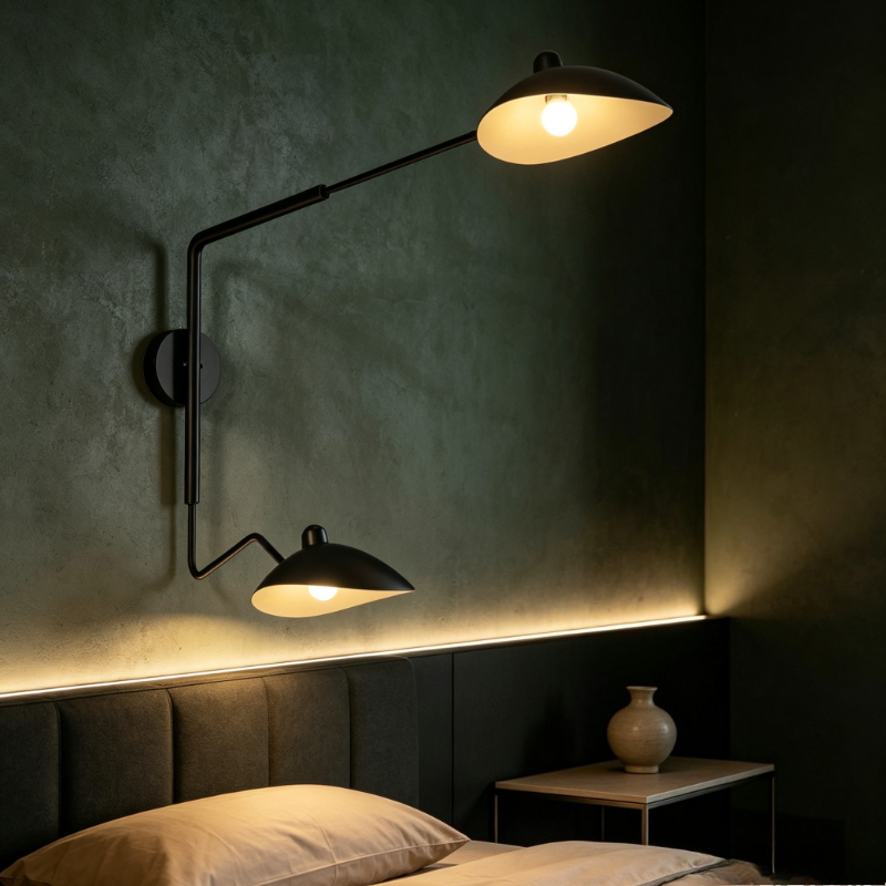 Home Bathroom Lighting Design - Lámparas de Pared LED Negras Modernas