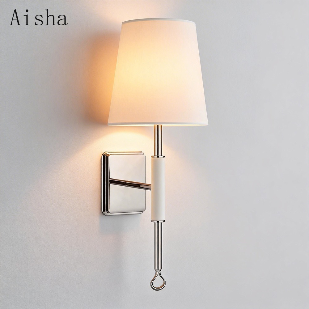 Home Bathroom Lighting Design - Lámpara de Pared de Tela Estilo